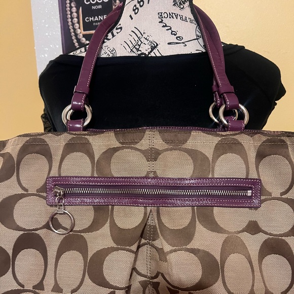 Coach Tan and Purple Signature Tote main image 2